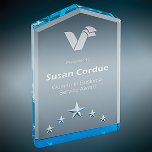 6" Blue Star Point Acrylic Corporate Award - Acrylic Award