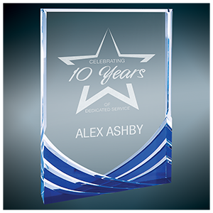 6" x 8" Blue Rectangle Soaring Acrylic    Corporate Awards - Acrylic Awards