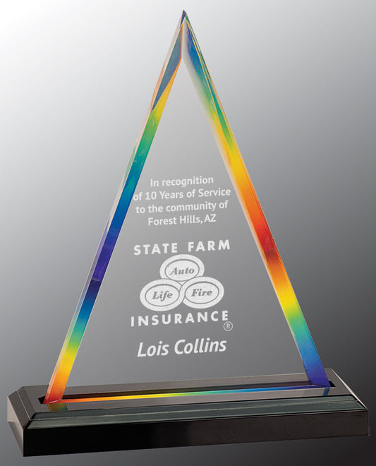 8 3/4" Rainbow Triangle Impress Acrylic Corporate Awards - Acrylic Awards
