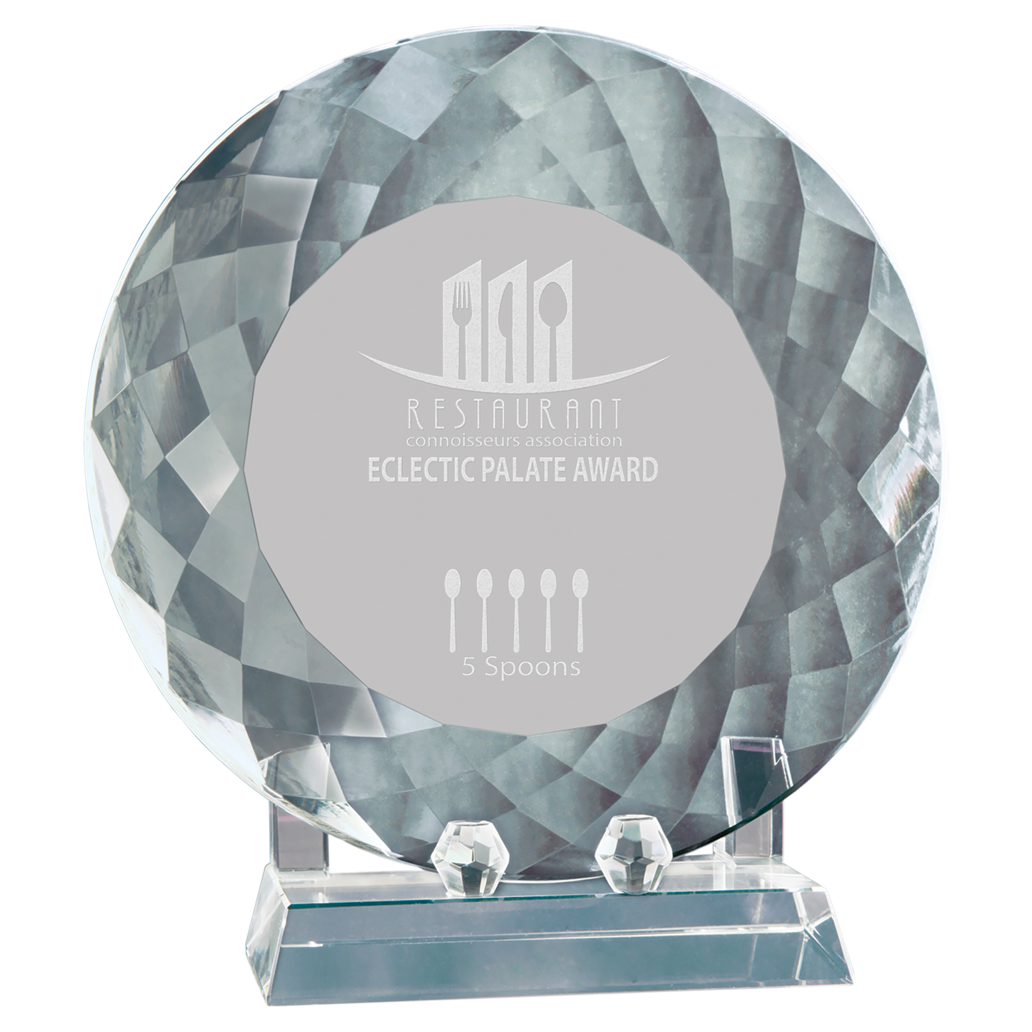 8 1/2" Crystal Plate with Base Corporate Awards - Premium Glass Awards