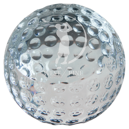2 3/8" Crystal Golf Ball Paperweight Corporate Awards - Premium Crystal Awards - Golf