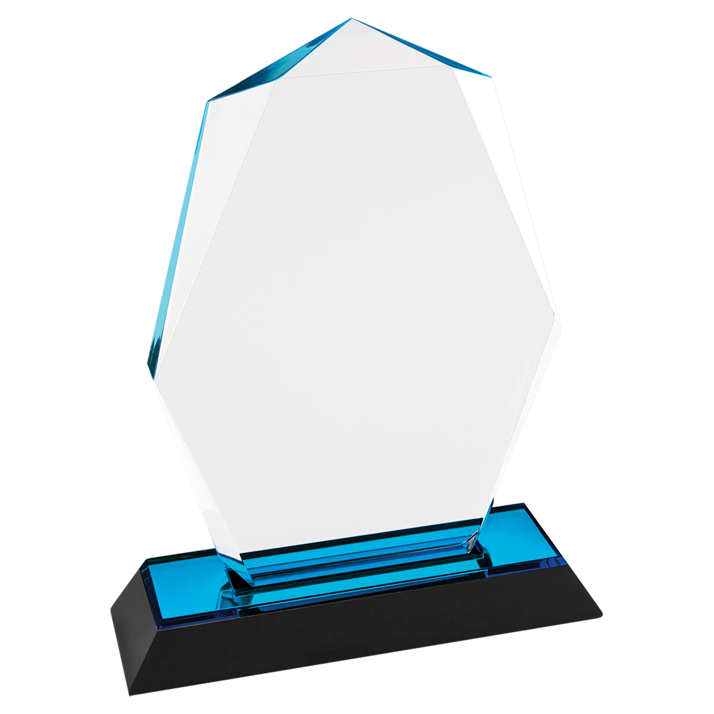 7" Blue Octagon Point Impress Acrylic Corporate Award - Acrylic Award