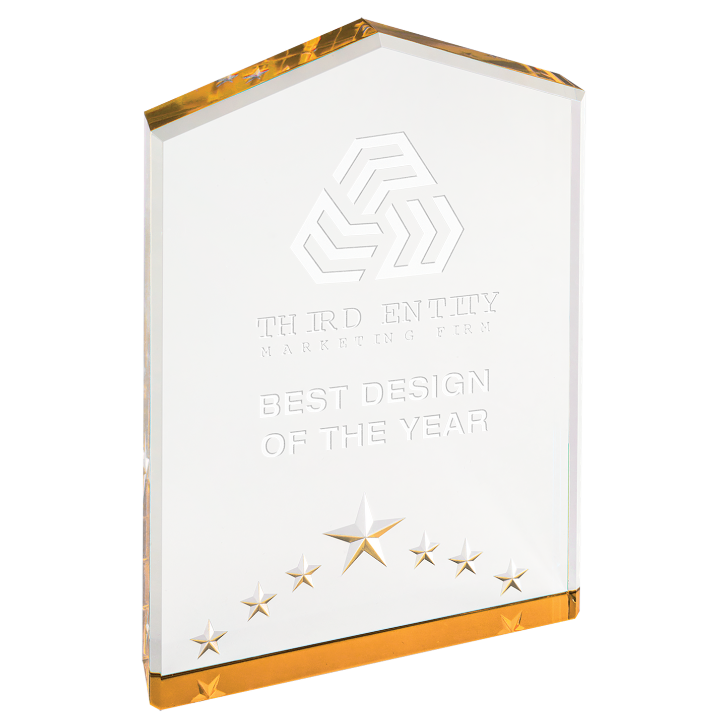 5" Gold Star Performer Acrylic Corporate Award - Acrylic Award