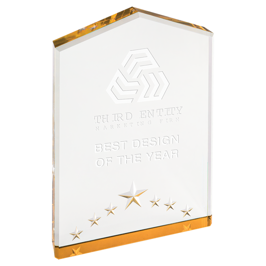 5" Gold Star Performer Acrylic Corporate Award - Acrylic Award