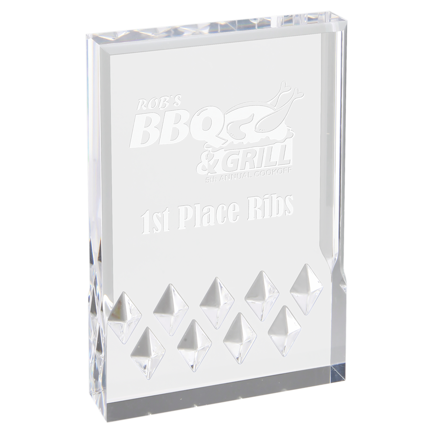 6" x 8" Silver Diamond Mirage Acrylic Corporate Awards - Acrylic Awards