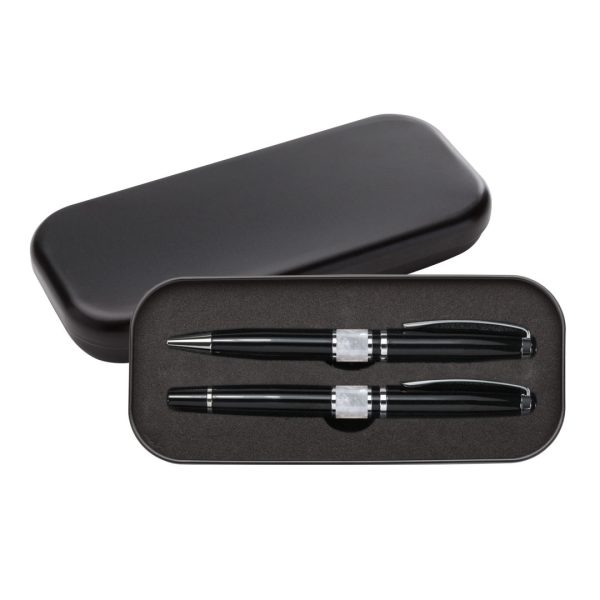 Valencia Ballpoint/Rollerball Set - White - Image 2