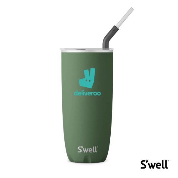 S'well® Tumbler w/ Straw - 24oz Green Jasper