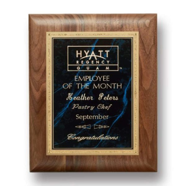 Hand-Rubbed Plaque - Walnut/Lapis 9"x12"