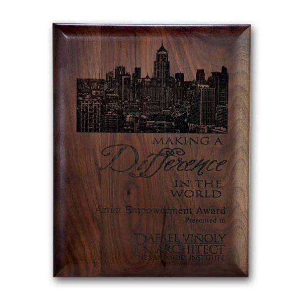 Laser Engraved Plaq - Walnut Rolled Edge 10½"x13"