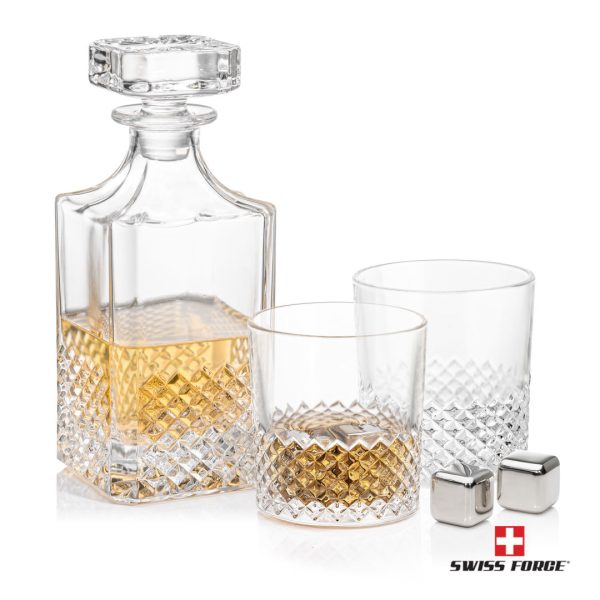 Tacoma 3pc Decanter Set & S/S Ice Cubes - Image 2