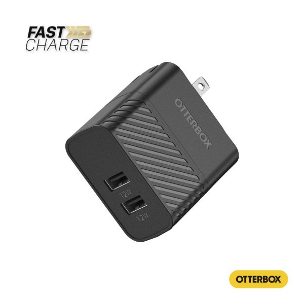 WGG! Otter Box® USB-A Dual Port Wall Charger - Black - Image 2