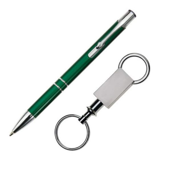 Clicker Pen/Keyring Gift Set - Green