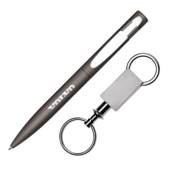 Harmony Pen/Keyring Gift Set - Gun Metal/Silver - Image 2