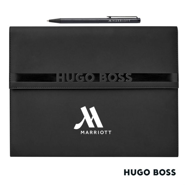 Hugo Boss® Cloud Ballpoint Pen & A4 Folder Set - Black