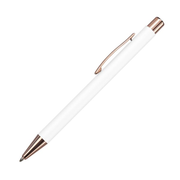 Lisse Metal Pen - Matte White/Rose Gold - Image 2