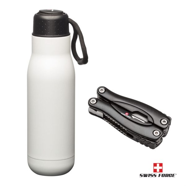 Swiss Force® Bonam Bottle & Multi-Tool Gift Set - White - Image 2