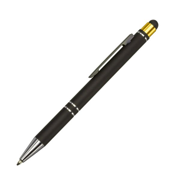 Scroll Aluminum Ballpoint Pen/Stylus - Gold - Image 3