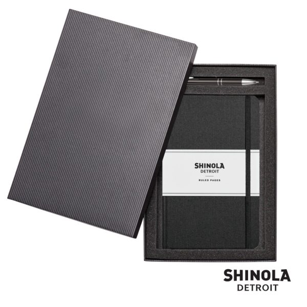 Shinola® HardCover Journal/Clicker Pen - (M) Jet Black - Image 2