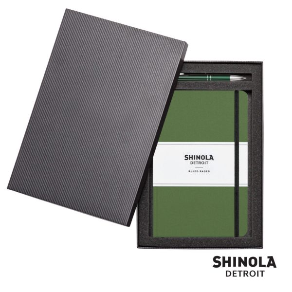 Shinola® HardCover Journal/Clicker Pen - (M) Olive Green - Image 2