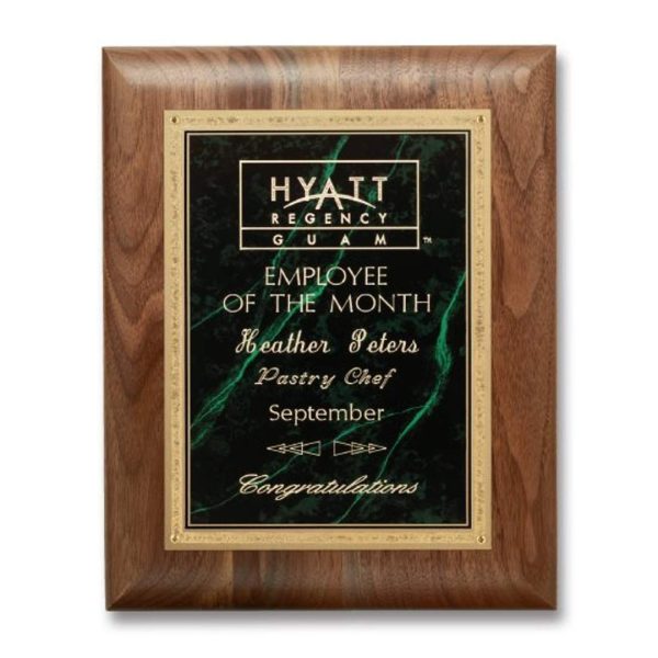 Hand-Rubbed Plaque - Walnut/Verdi 9"x12"