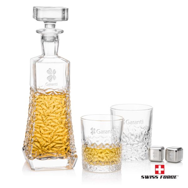 Burnell 3pc Decanter Set & S/S Ice Cubes