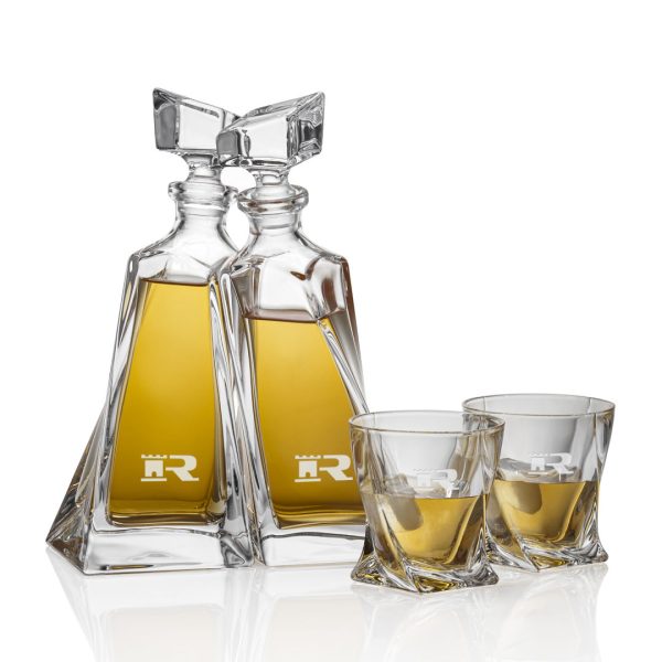 Bonham Twin Decanters & 2 On-the-Rocks