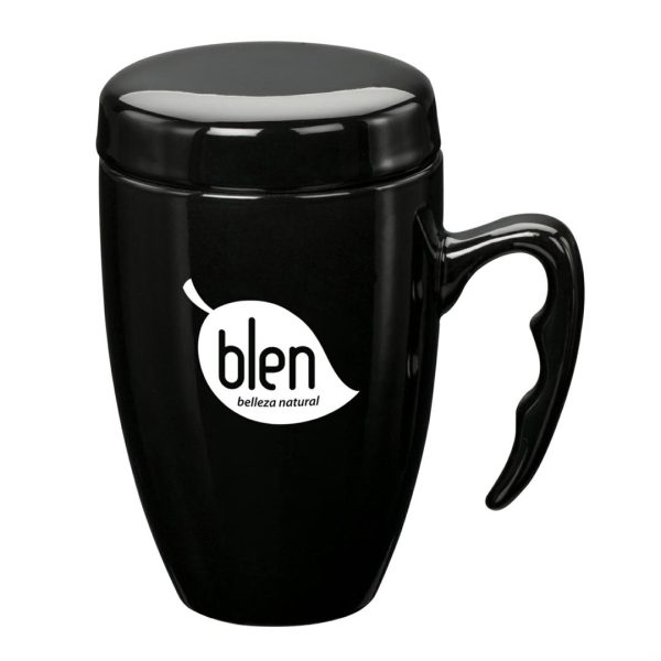 WGG! Barco Ceramic Mug w/Lid - 14oz Black