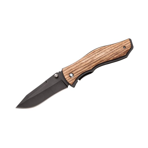 National Pocket Knife w/Wooden Handle - Black - Image 3