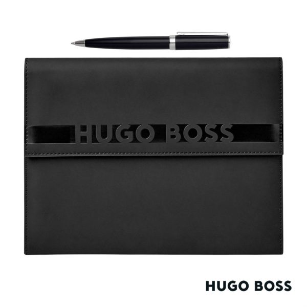 Hugo Boss® Ballpoint Pen & A5 Folder Set - Black - Image 2