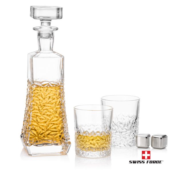 Burnell 3pc Decanter Set & S/S Ice Cubes - Image 2