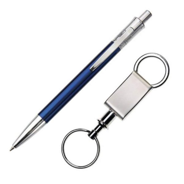 Jerico Pen/Keyring Gift Set - Blue - Image 2