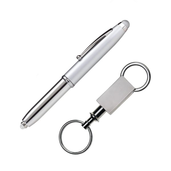 Townsend Stylus/Pen/Keyring Gift Set - Silver - Image 2