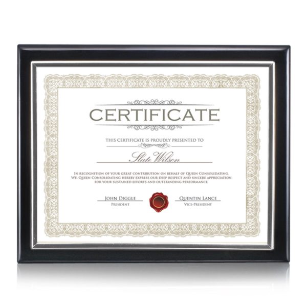 Oakleigh Cert Holder - Black/Silver 8½"x11"