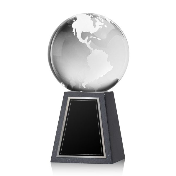 Globe on Tall Marble Base - 5" Diam - Image 3