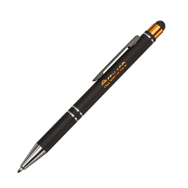 Scroll Aluminum Ballpoint Pen/Stylus - Orange