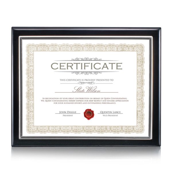 Farnsworth Cert Holder - Black/Silver 8½"x11"