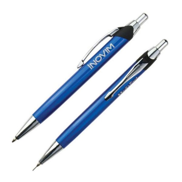 City Ballpoint & Pencil Set - Blue - Image 2