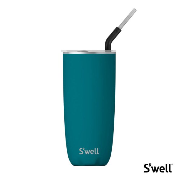 S'well® Tumbler w/ Straw - 24oz Peacock Blue - Image 2