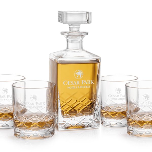 Brentwood Decanter & 4 On-the-Rocks