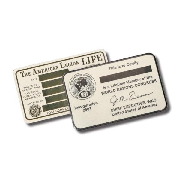 Wallet Card - Nickel Silver 2-1/8"x3-3/8"