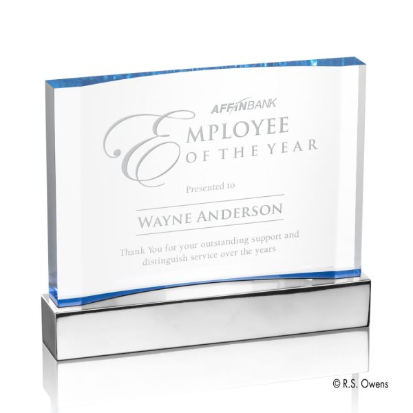 Cornerstone Award - Blue/Aluminum 7¼" W