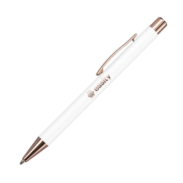 Lisse Metal Pen - Matte White/Rose Gold