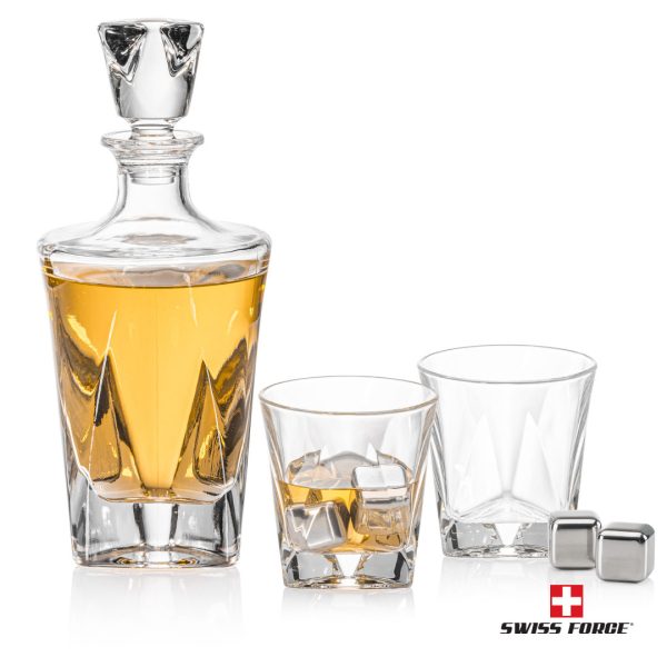 Oakhaven 3pc Decanter Set & S/S Ice Cubes - Image 2