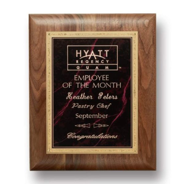 Hand-Rubbed Plaque - Walnut/Garnetine 9"x12"