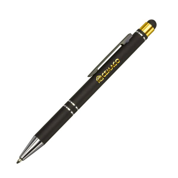 Scroll Aluminum Ballpoint Pen/Stylus - Gold