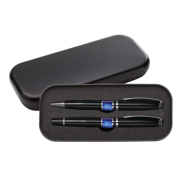 Valencia Ballpoint/Rollerball Set - Blue - Image 2