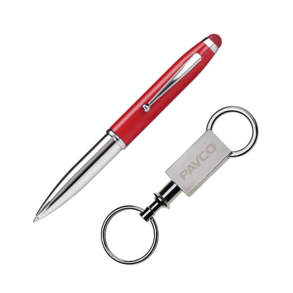 Townsend Stylus/Pen/Keyring Gift Set - Red