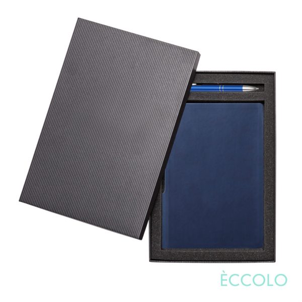 WGG! Eccolo® Groove Journal/Clicker Pen Gift Set - (M) Navy Blue - Image 3