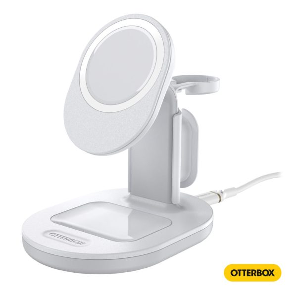 Otter Box® 3 in 1 Wireless Charging Station for MagSafe - White - Image 2