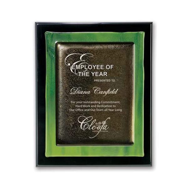 Metallic Fusion Plaque - Green/Ebony 8"x10"